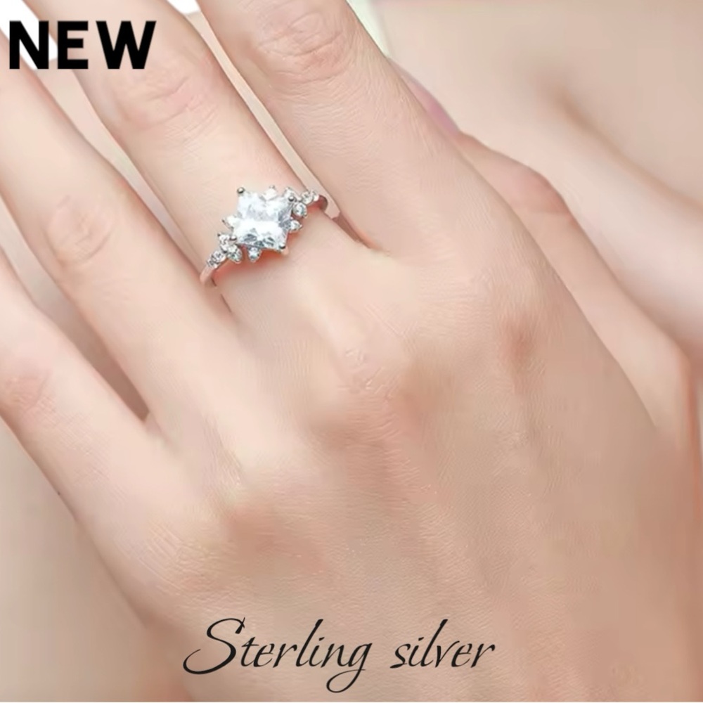 New .925 Sterling Silver Elegant Romantic AAAAA Dazzling CZ Ring
